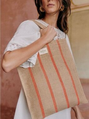 NWT Sézane Striped Small Jute Tote Bag